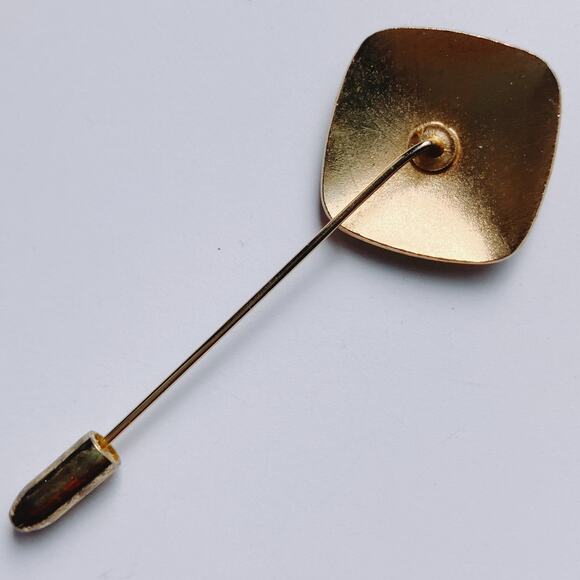 VTG 60s Cloisonne Butterfly Floral Stick Pin Enamel Jewelry Gold Tone Brooch - Picture 7 of 11